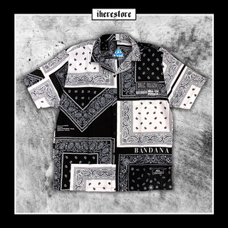 BANDANA Oversize Shirt เสื้อเชิ้ตลาย VINTAGE By HuakBrand 100% เสื้อเชิ้ตแฟชั่นผู้ชาย Shirt Men M L XL