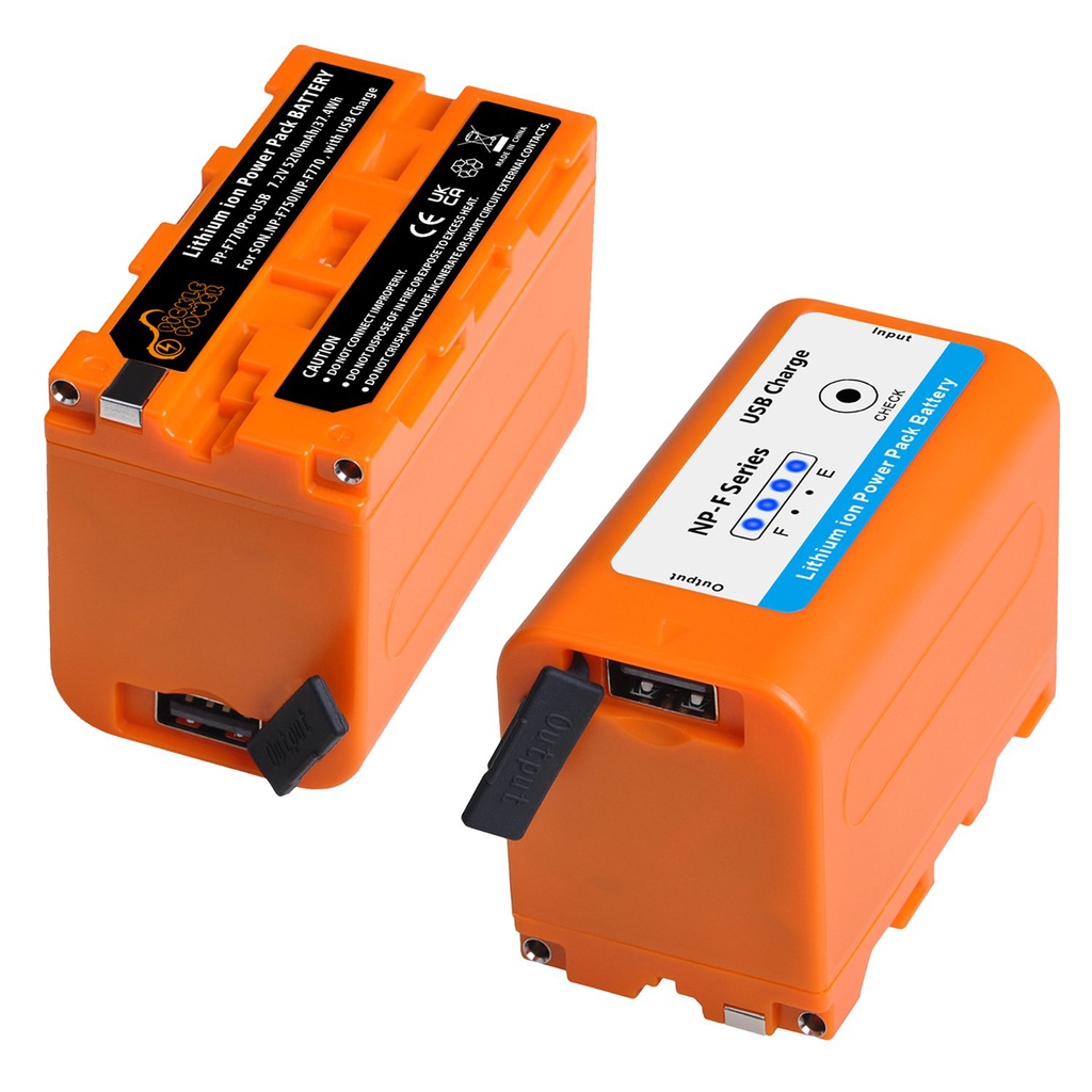 AKTTKA 2 Pilas 7000mAh NP-F750 Para Sony NP-F550/F570/F750/F770/F930/F950/ F960/F970, Carga Rápida USB-C Entrada Y USB-A Salida, Batería Recargable Para Cámara, Videocámara, Monitor, Luz LED