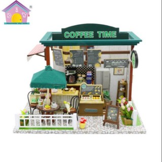 #ร้านกาแฟจำลอง Coffee Time โทนเขียว