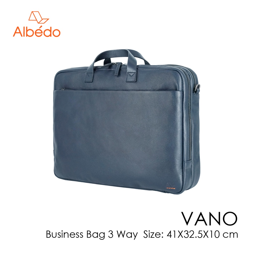 [Albedo] VANO BUSINESS BAG 3 WAY กระเป๋าเอกสาร หนังแท้ ถือ สะพายได้ 3 แบบ รุ่น VANO - VN10155