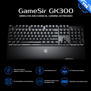 Gamesir GK300 คีย์บอร์ดเกมมิ่ง บลูทูธไร้สาย 2.4G อะลูมิเนียมอัลลอย พร้อมที่พักข้อมือ สําหรับโทรศัพท์มือถือ PC