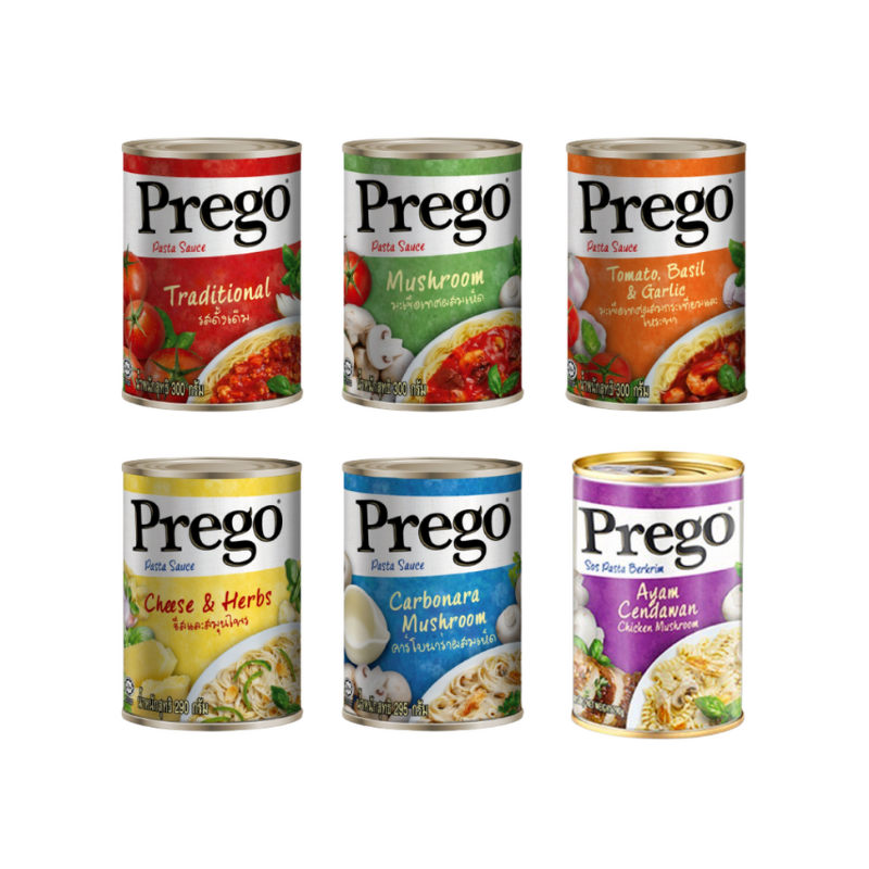 Prego พรีโก้ ซอสสปาเก็ตตี้ ขนาด 290-300 กรัม (เลือกรสได้)