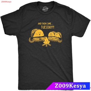 Z009Kesya เสื้อยืดผู้ชาย Crazy Dog T-Shirts Mens Taco Tuesday Ghost Story Tshirt Funny Mexican Food Campfire Graphic Tee