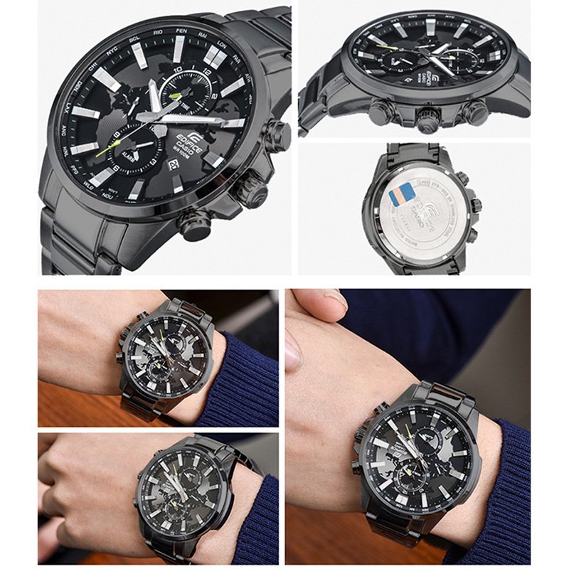 นาฬิกาคาสิโอ EDIFICE รุ่น EFR-303BK-1A กันน้ำ รับประกัน 1 ปี