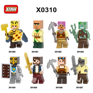 บล็อคตัวต่อ รูป My World Minifigures Minecraft ของเล่นเสริมการเรียนรู้เด็ก X0310