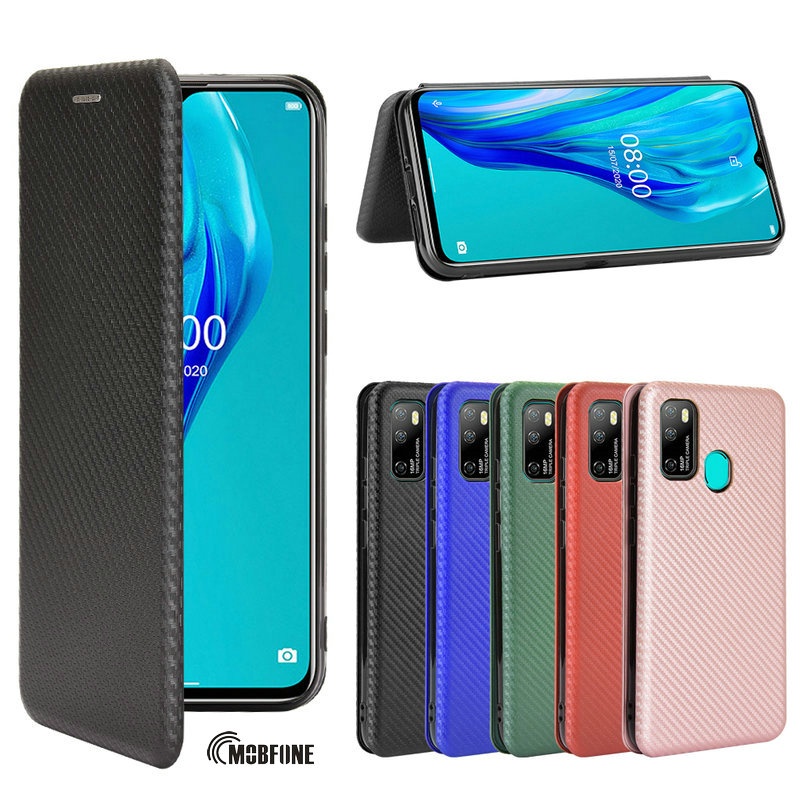 For Ulefone Note 10 9P Luxury Carbon Fiber Skin Leather Case Flip Stand Cover Book For Ulefone Note 