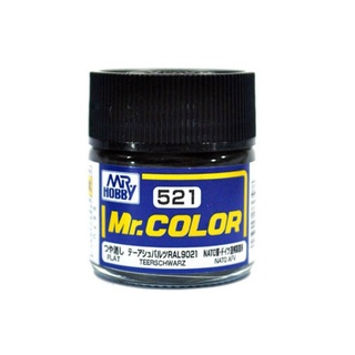 Mr.Hobby สีกันเซ่สูตรทินเนอร์ Mr.Color C521 TEERSCHWARZ สีสำหรับพลาสติกโมเดล รถถัง เครื่องบิน รถยนต์ กันพลา ฟิกเกอร์