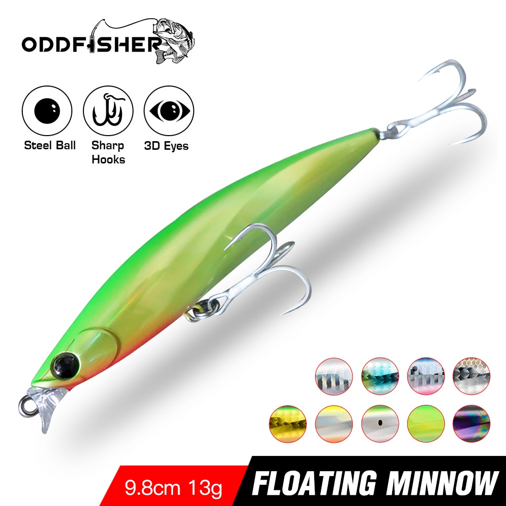10PCS Crankbait Minnow Fishing Fish Bass lure hook baits 4m//2.7g