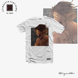 Anime Shirt - ETQT - Attack on Titan - Eren Titan Form เสื้อผ้าผู้ชายแขนสั้นผ้าฝ้ายอะนิเมะคู่