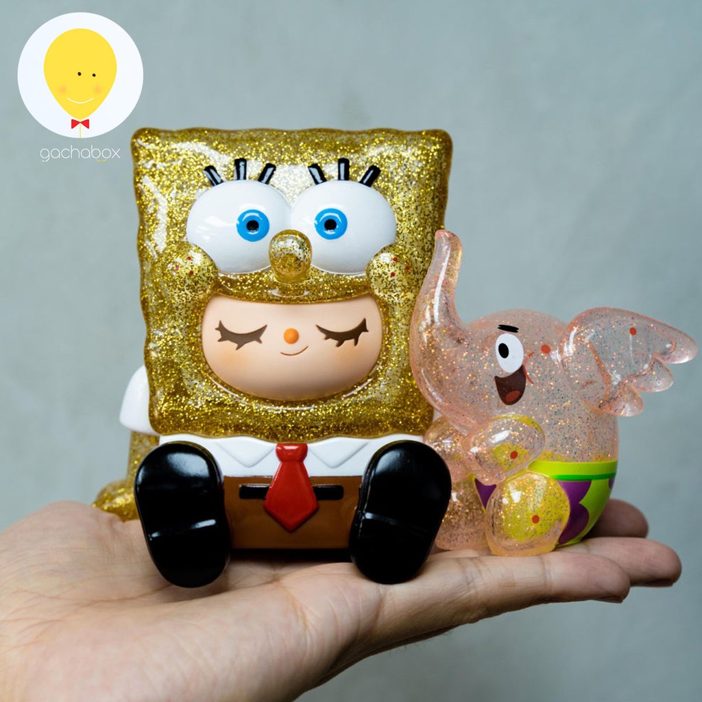 gachabox Spongebob Greenie &amp; Patrick Elfie Golder Glitter edition by Unbox Industries พร้อมส่ง - Art Toy Designer Toy