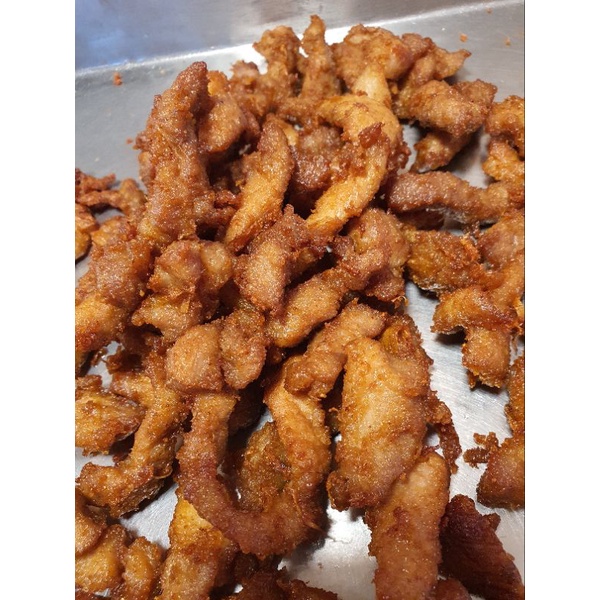 หมูกระเทียม เนื้อหมูติดมันนิดหน่อย ขีดละ