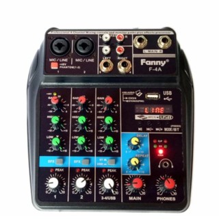 FANNY มิกเซอร์ MINI 4-channel มีBluetooth MP3 USB รุ่น F-4A
