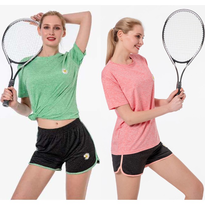 ชุดออกกําลังกาย เสื้อ+กางเกง แฟชั่นสุดฮิต ผ้านุ่ม ยืดได้ดี ใส่สบาย  ( 302 # )