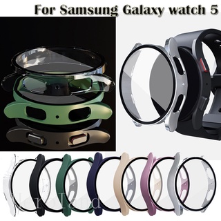 2in1 เคสป้องกันหน้าจอ PC แบบแข็ง พร้อมฟิล์ม สําหรับ Samsung Galaxy watch 5 40 มม. 44 มม.