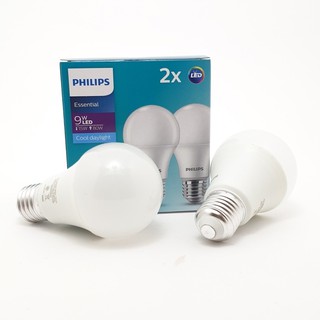 หลอดไฟ LED BULB Philips แพ็คคู่ 9วัตต์ แสงขาว