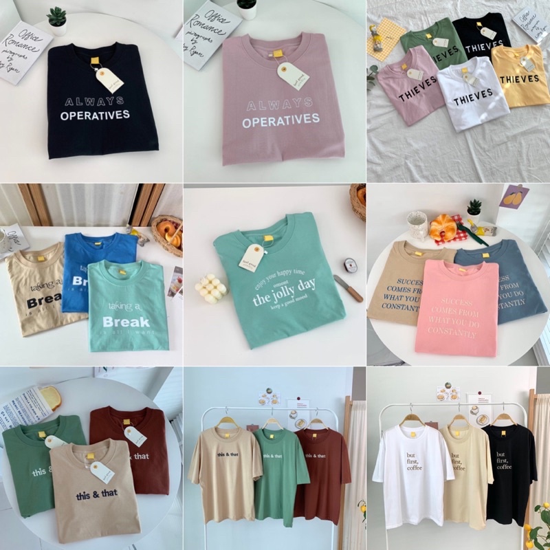 [งานคุณภาพ ไม่มีตำหนิ sale] เสื้อโอเวอร์ไซต์ ผ้าคอตตอน100% [แบบสุ่มลาย]