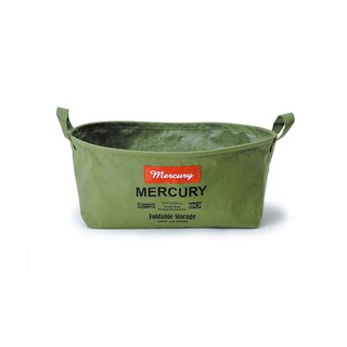 Mercury Oval bucket S Khaki ตะกร้าผ้าพับได้