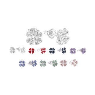 Louis Montini (Jewelry) Sterling Silver 925 Earrings ต่างหูเงินแท้ 92.5% ต่างหูผู้หญิง รูป Clover LJER31