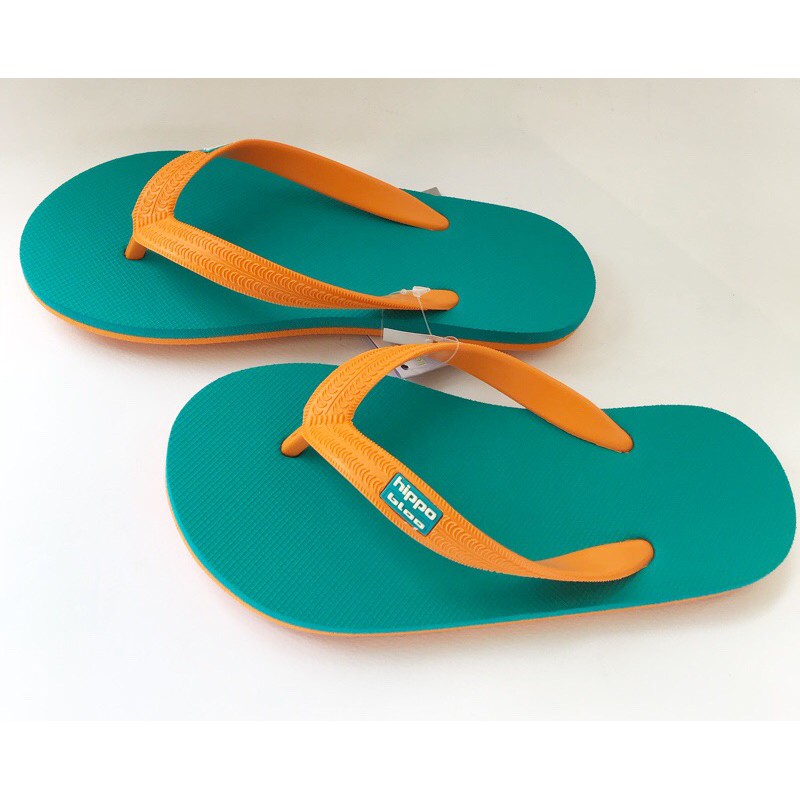 Turquoise orange Hippo shoe รองเท้าแตะฮิปโป No.36-37-38-39 40