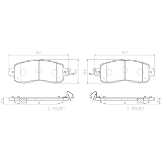 ผ้าดิสเบรคหน้า NISSAN TEANA J33 L33 2.5 2013- LEAF 2010- SYLPHY B18 1.2 2021- BREMBO