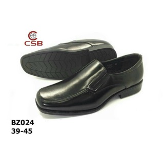 ราคาถูกที่สุด!! รองเท้าหนังชาย แบบสวม สีดำ BZ024 39-45