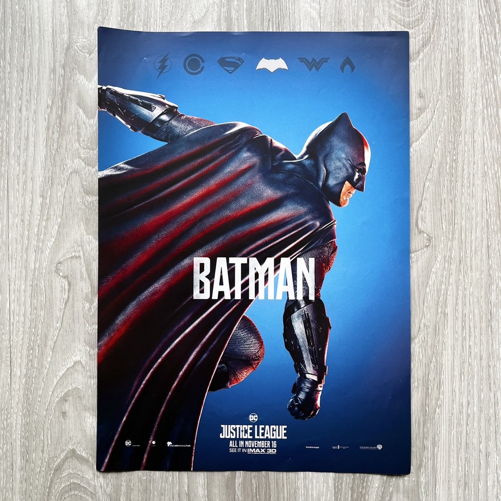 🃏Major Cineplex IMAX Exclusive Poster โปสเตอร์หนัง Justice league รูป Batman ลิขสิทธิ์แท้ ขนาด 30 ซม