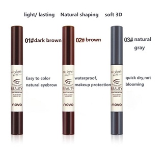 ⚡FLASH SALE⚡♡พร้อมส่ง NOVO No.5068 เจลเขียนคิ้ว2in1 EYEBROW GEL WATERPROOF