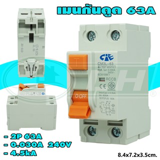 เมน กันดูด 63A 2Pole CIE (M-13)