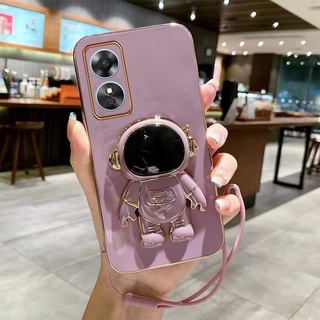 ใหม่ พร้อมส่ง เคสป้องกันโทรศัพท์มือถือ ลายนักบินอวกาศ พร้อมสายคล้องมือ อเนกประสงค์ สําหรับ OPPO A38 4G A384G 2023