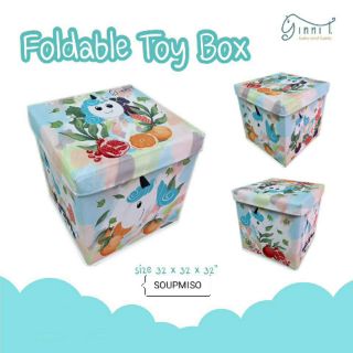 GINNI T ORGANIC foldable toy box กล่องของเล่น กล่องอเนกประสงค์พับเก็บได้ ขนาด รับน้ำหนักไม่เกิน 50 กิโลกรัม