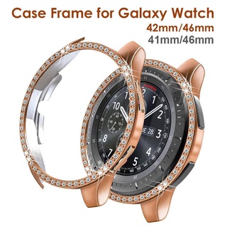 เคสโทรศัพท์มือถือ ประดับเพชรคริสตัล พลอยเทียม วิบวับ สําหรับ Samsung Galaxy Watch 3 4 Classic 40 มม. 41 มม. 42 มม. 44 มม. 45 มม. 46 มม. Galaxy Active 2 40 มม. 44 มม. Gear S3