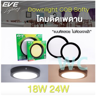 โคมดาวน์ไลท์แอลอีดี ติดลอย หน้ากลม ขอบดำ LED Downlight Surface Mount Circle Black 18W 24W