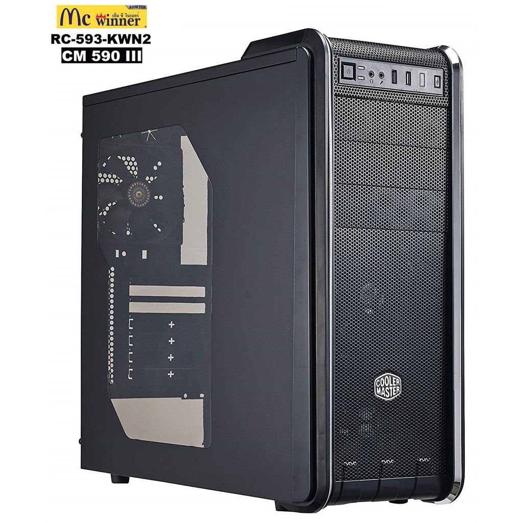 CASE (เคส) COOLER MASTER CM 590 III with Window Computer Case'ATX,CM Series,Mid Tower Black (RC-593-