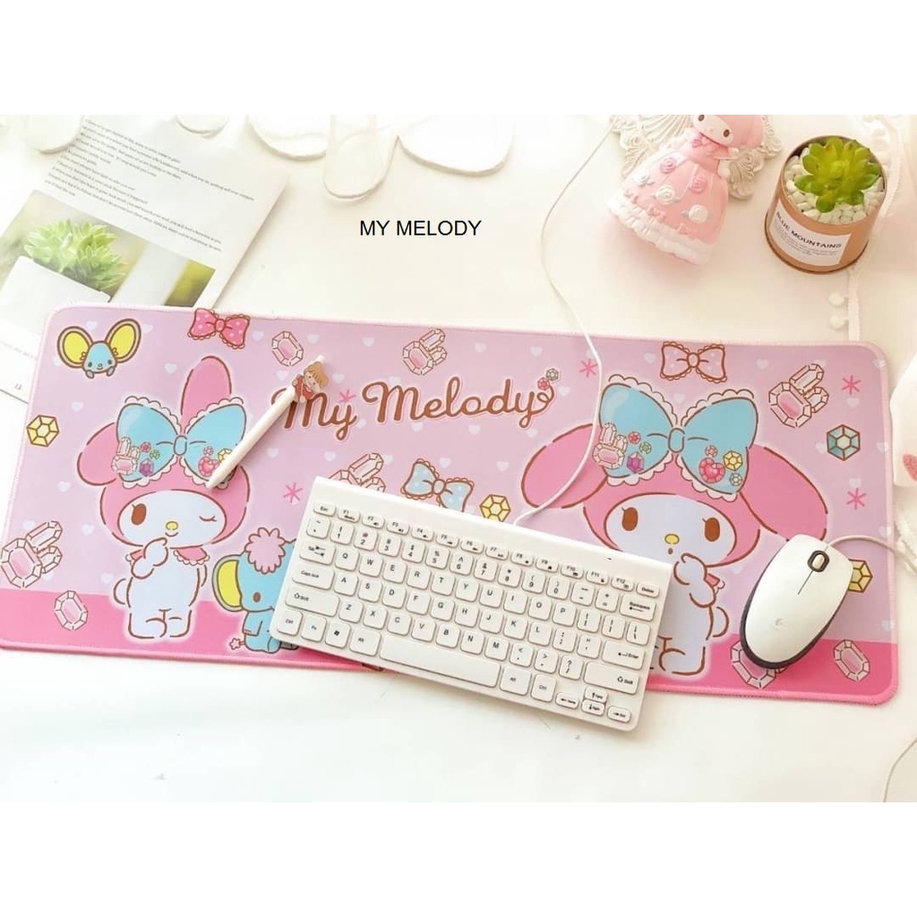 MY MELODY PINK แผ่นรอง คีย์บอร์ด รองคีย์บอร์ด keyboard ลาย MY MELODY มาย เมโลดี้ ขนาด 30 x 70 cm แผ่