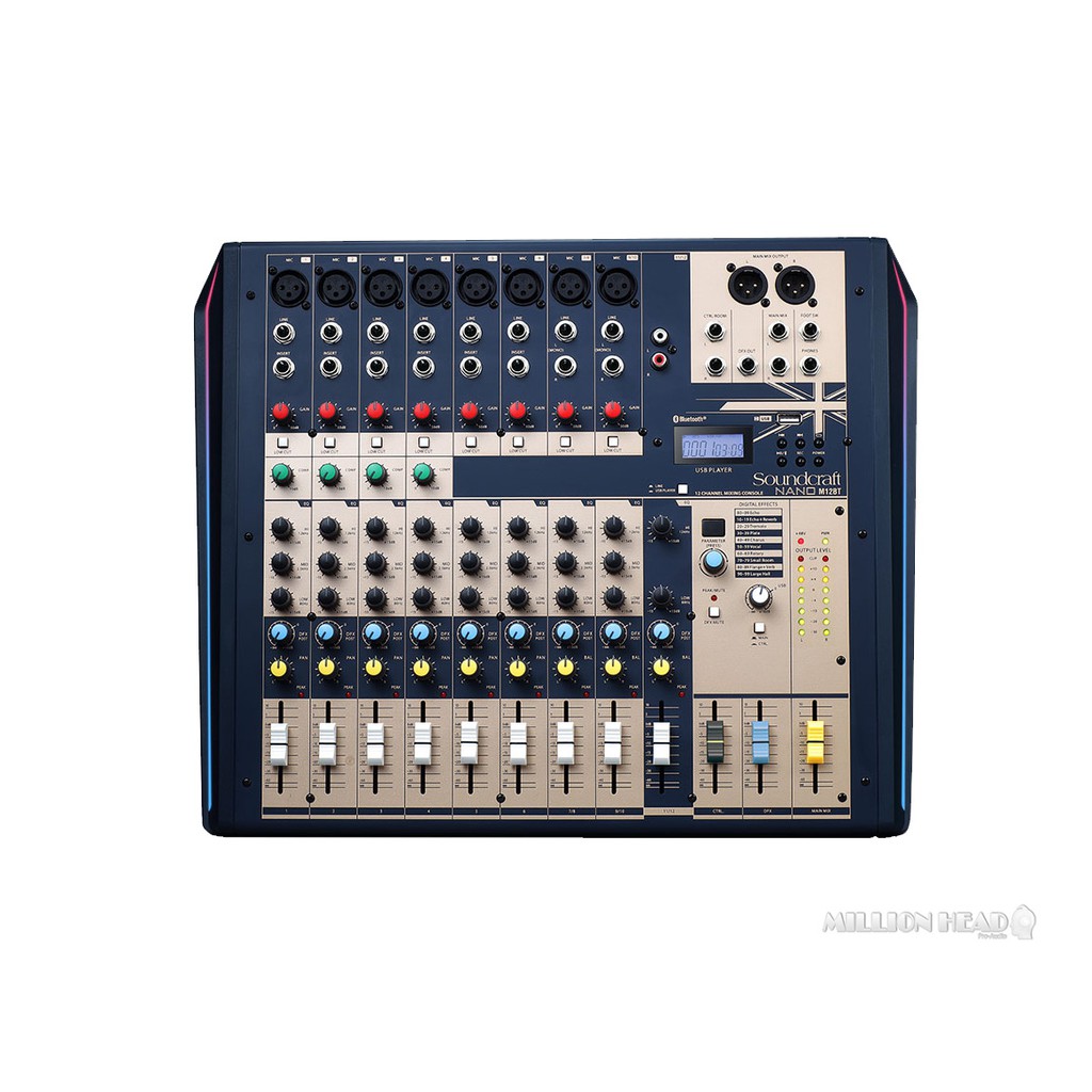 SOUNDCRAFT NANO M12BT มิกเซอร์ อนาล็อก 12 ชาแชล 8 mic/line mono inputs, 3 stereo inputs รองรับ บลูทู