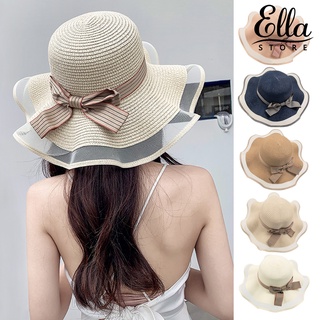 Ellastore123 หมวกปีกกว้าง กันแดด ล้างทําความสะอาดได้ เหมาะกับฤดูร้อน สําหรับผู้หญิง