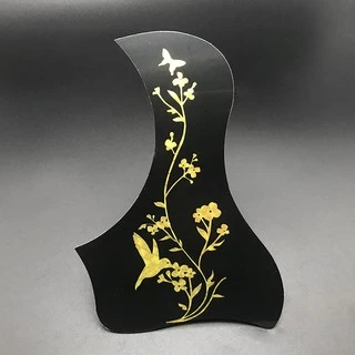 Acoustic Guitar Pickguard Bird Style Self-กาวCelluloid Pick Guard Phoenix Hummingbird สําหรับ 40" 41 "กีต้าร์พื้นบ้านสีทองสีเงิน