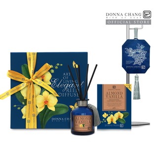 DONNA CHANG Almond Vanilla Home Set II ดอนน่า แชง ก้านไม้หอมกระจายกลิ่น น้ำหอมปรับอากาศ ก้านไม้หอม ถุงหอมปรับอากาศ