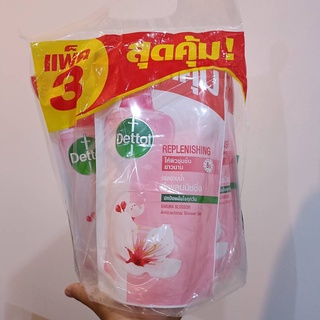 เจลอาบน้ำ รีเพลนนิชชิ่ง ตรา Dettol 400 กรัม แพ็ค 3