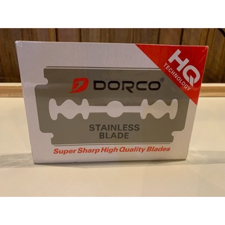 Dorco Stainless Blade ใบมีดโกน ตราดรอโก้ ใบมีด 2คม ผลิตจากสแตนเลส อย่างดี 1แถวบรรจุ 100ใบ ใบมีดพระ ปลงผม กันคิ้ว