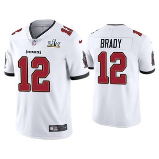 เสื้อกีฬาแขนสั้น ลายทีมชาติฟุตบอล Tom Brady No.12 Bk Tampa Bay Buccaneers Nfl ชุดเหย้า สําหรับผู้ชาย