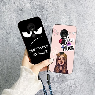 (Dont Touch My Phone) เคสโทรศัพท์มือถือ พร้อมสายรัดข้อมือ สําหรับ Motorola Moto G4 G5 G5S G6 G7 Plus Play Power