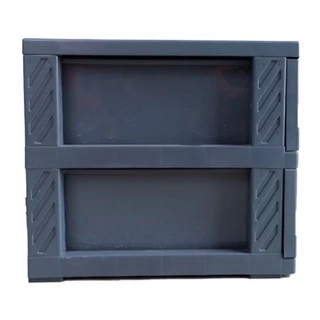 ลิ้นชักพลาสติก 2 ชั้น สีเทา NO.1100M2 ขนาด 34x41x32 ซม.