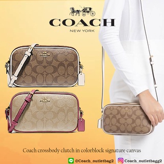 Coach crossbody clutch in colorblock signature canvas