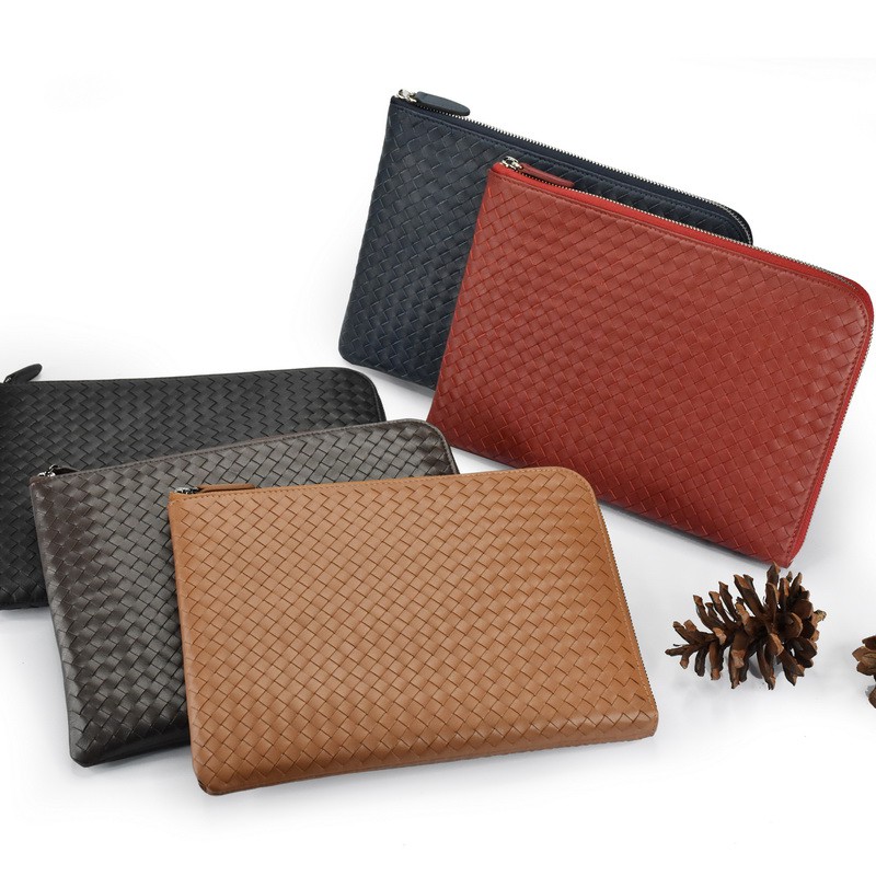 13-292 A5 + ipad case intrecciato กระเป๋าไอแพดสานหนังแท้ กระเป๋า ipad สานหนังแท้ แบรนด์ klaas