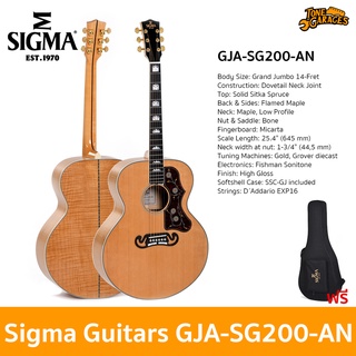 Sigma Guitars GJA-SG200-AN Grand Jumbo Acoustic Guitars กีต้าร์โปร่งไฟฟ้า กีต้าร์อคูสติกไฟฟ้า แกรนด์จัมโบ้ สี Natural