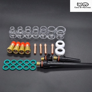 COD 31pcs Welding  Torch Gas Lens #4#5#6#7#8 Cup Kit For Tig Wp-17/18/26 Torch Welding Accessories