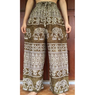 กางเกงขายาวผู้หญิงแฟชั่น ลายช้าง กางเกงสาวอวบ Elephant Pants/Harem pants