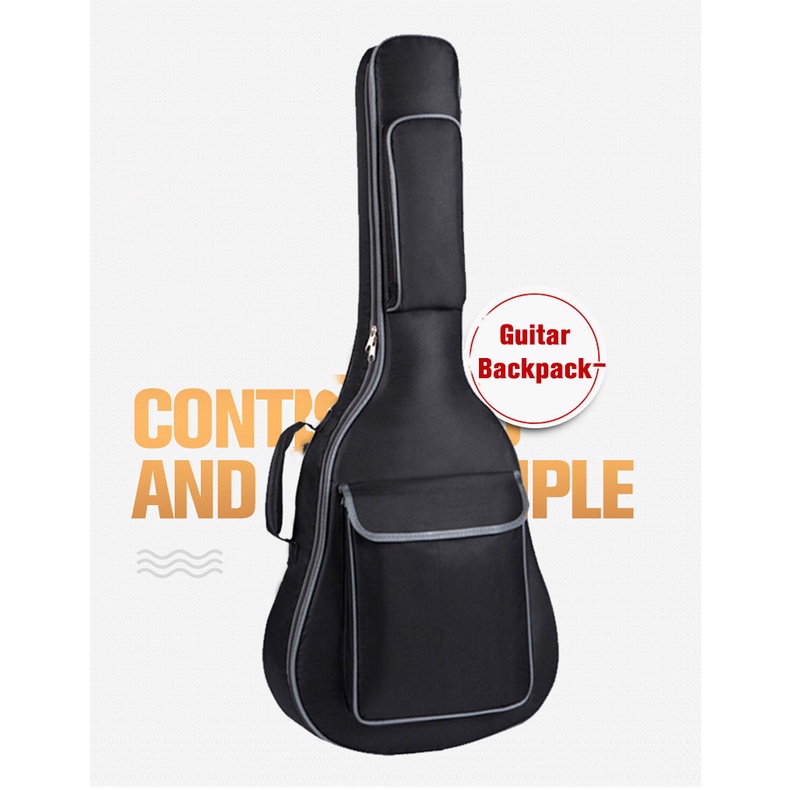 กระเป๋าเป้สะพายหลังผ้าฝ้ายผ้า อ็อกซ์ฟอร์ด นุ่มกันน้ํา 36 38 39 40 41 นิ้วสําหรับกีตาร์ - รูปที่ 4