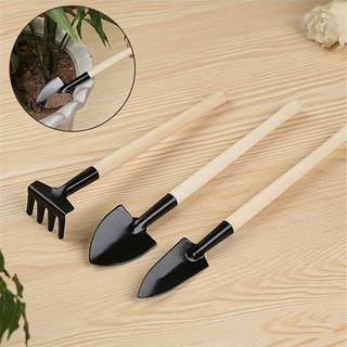 3 Pcs/set Mini Shovel Harrow Flowerpot Tools / Durable Spade Shovel Rake for Plant Potted Flowers / Potted Plants Maintenance Wooden Handle Plant Soil Shovels Gardening Tools